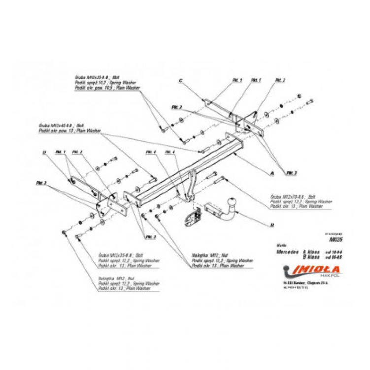 Купить фаркоп mercedes a-class w169 2004-2012, b-class w245 2005-2012 - m.025 imiola по цене  Низкие цены. Большой выбор. Доставка по всей России. Интернет-магазин в Москве. Только положительные отзывы!