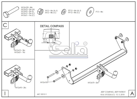 Купить фаркоп jeep compass mk, liberty 2006-2011 - j012c galia по цене  Низкие цены. Большой выбор. Доставка по всей России. Интернет-магазин в Москве. Только положительные отзывы!