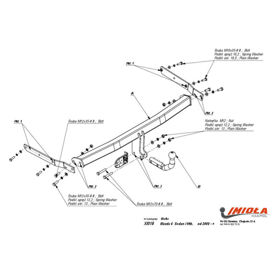 Купить фаркоп mazda 6 2008-2012 - x.018 imiola по цене  Низкие цены. Большой выбор. Доставка по всей России. Интернет-магазин в Москве. Только положительные отзывы!
