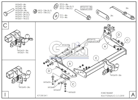 Купить фаркоп ford tourneo, transit 2013 - f125c galia по цене  Низкие цены. Большой выбор. Доставка по всей России. Интернет-магазин в Москве. Только положительные отзывы!
