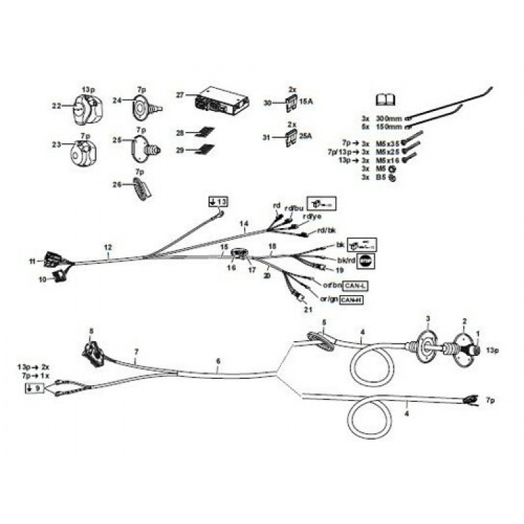 Купить комплект электрики volkswagen touareg 06/2018-, audi q7 06/2015-, audi q5 01/2017-, audi q8 2019-, audi a4 седан/универсал/allroad 11/2015-, audi a5 купе/спортбек/кабриолет 04/2017- 7-пин по цене  Низкие цены. Большой выбор. Доставка по всей России. Интернет-магазин в Москве. Только положительные отзывы!