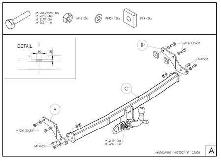 Купить фаркоп hyundai i10 2008-2013 - h075a galia по цене  Низкие цены. Большой выбор. Доставка по всей России. Интернет-магазин в Москве. Только положительные отзывы!