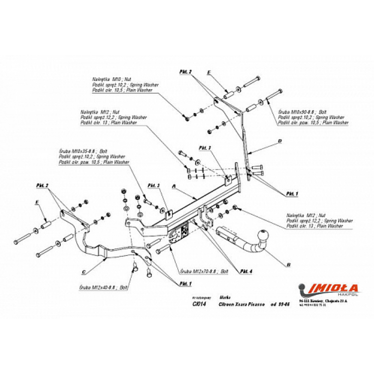 Купить фаркоп citroen xsara picasso 1999-2006 - c.014 imiola по цене  Низкие цены. Большой выбор. Доставка по всей России. Интернет-магазин в Москве. Только положительные отзывы!