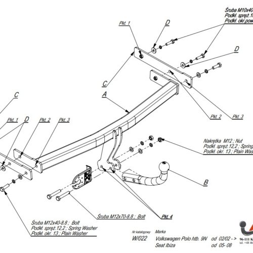 Купить фаркоп volkswagen polo хетчбек 2002-2009, seat ibiza 2002-2008 - w.022 imiola по цене  Низкие цены. Большой выбор. Доставка по всей России. Интернет-магазин в Москве. Только положительные отзывы!