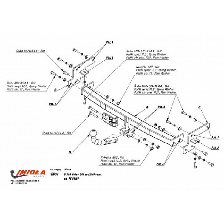 Купить фаркоп volvo s40 седан, v40 универсал 1995-2004 - v.004 imiola по цене  Низкие цены. Большой выбор. Доставка по всей России. Интернет-магазин в Москве. Только положительные отзывы!