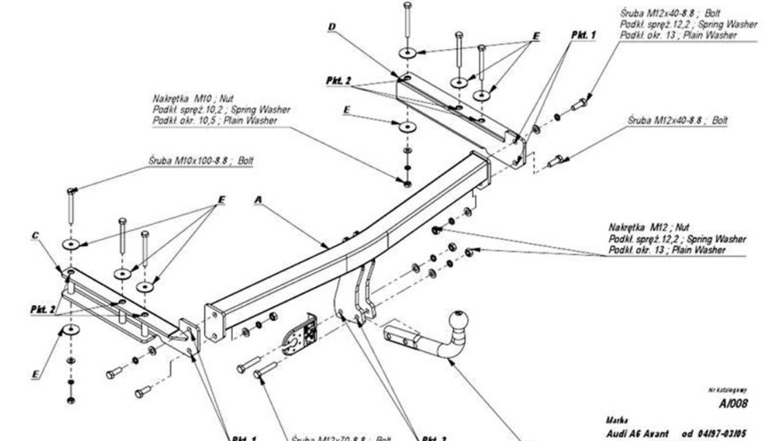 Купить фаркоп audi a6 1997-2005 - a.008 imiola по цене  Низкие цены. Большой выбор. Доставка по всей России. Интернет-магазин в Москве. Только положительные отзывы!