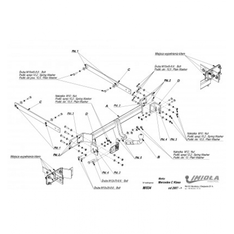 Купить фаркоп mercedes c-class седан w204/универсал s204 2008-2014 - m.034 imiola по цене  Низкие цены. Большой выбор. Доставка по всей России. Интернет-магазин в Москве. Только положительные отзывы!