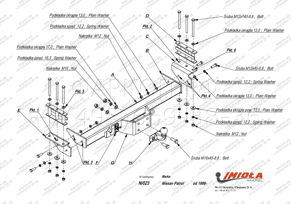 Купить фаркоп nissan patrol y61 1998-2010 - n.023 imiola по цене  Низкие цены. Большой выбор. Доставка по всей России. Интернет-магазин в Москве. Только положительные отзывы!