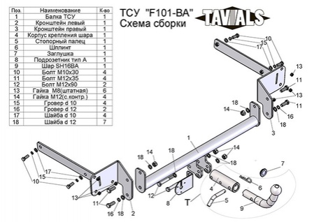 Купить фаркоп ford focus 2 хетчбек 2004-2012, focus 3 хетбчек 2011-2018 - f101-ba tavials по цене  Низкие цены. Большой выбор. Доставка по всей России. Интернет-магазин в Москве. Только положительные отзывы!