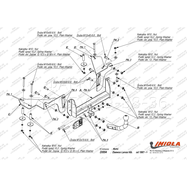 Купить фаркоп daewoo lanos хетчбек 1997-2009 / chevrolet lanos хетчбек 2004-2009 - d.004 imiola по цене  Низкие цены. Большой выбор. Доставка по всей России. Интернет-магазин в Москве. Только положительные отзывы!