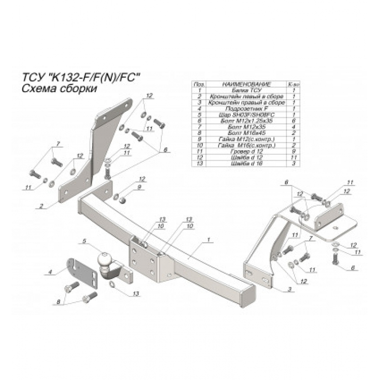 Купить фаркоп kia sorento 2020- k132-f(n) лидер-плюс по цене  Низкие цены. Большой выбор. Доставка по всей России. Интернет-магазин в Москве. Только положительные отзывы!